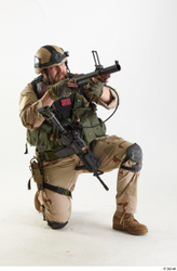 Whole Body Weapons-Rifle Man Pose with machine rifle White Army Athletic Bearded Studio photo references